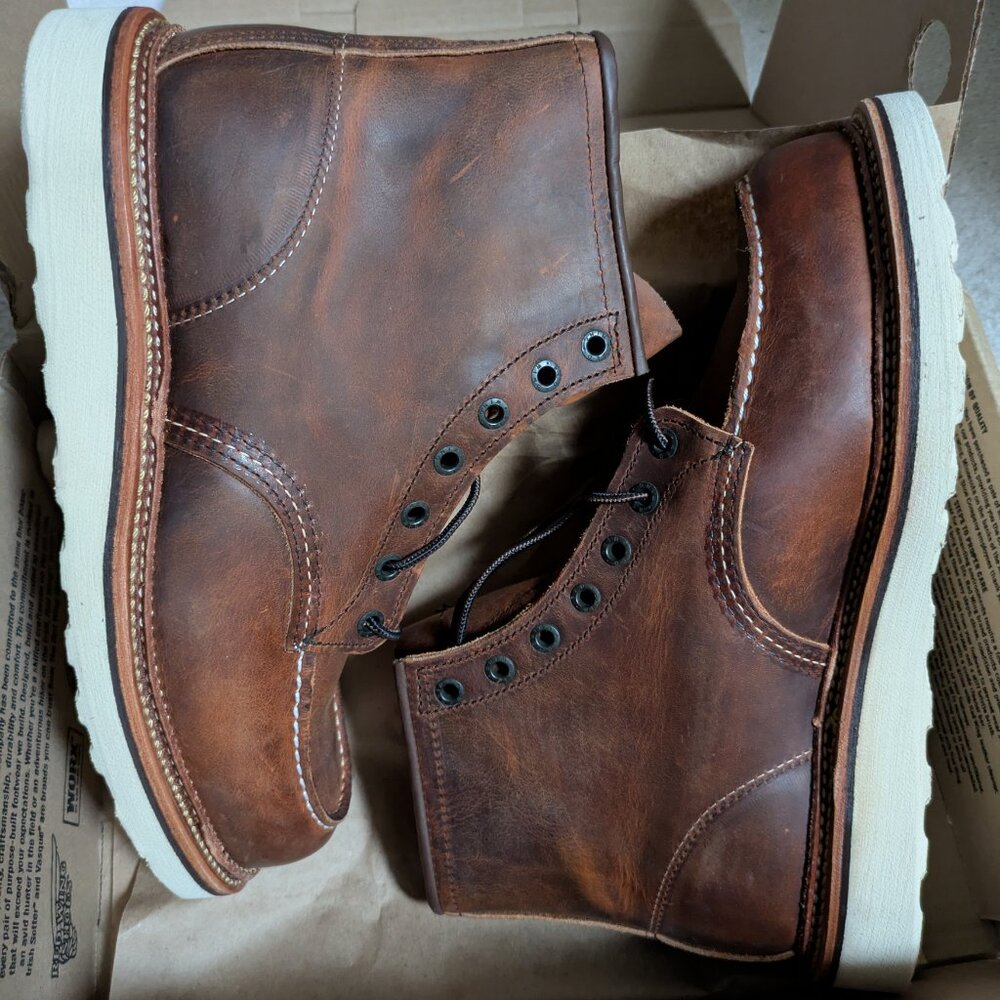 Red Wing Heritage 1907 Classic 6-Inch Moc Boots in Copper, 8.5